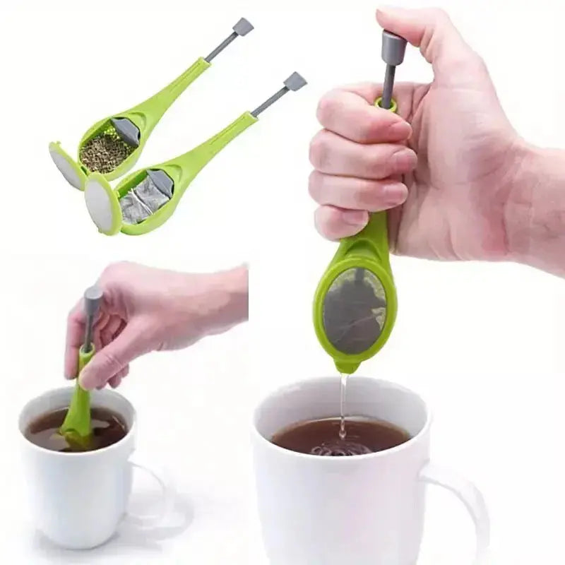 Teesieb mit Pressfunktion | Für volles Aroma ohne Teereste | Grün - Tee-shop420